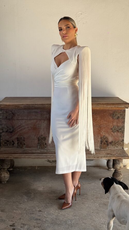 Vestido salvatore Blanco Raja Midi special