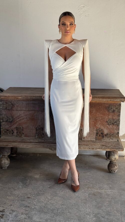 Vestido salvatore Blanco Raja Midi special